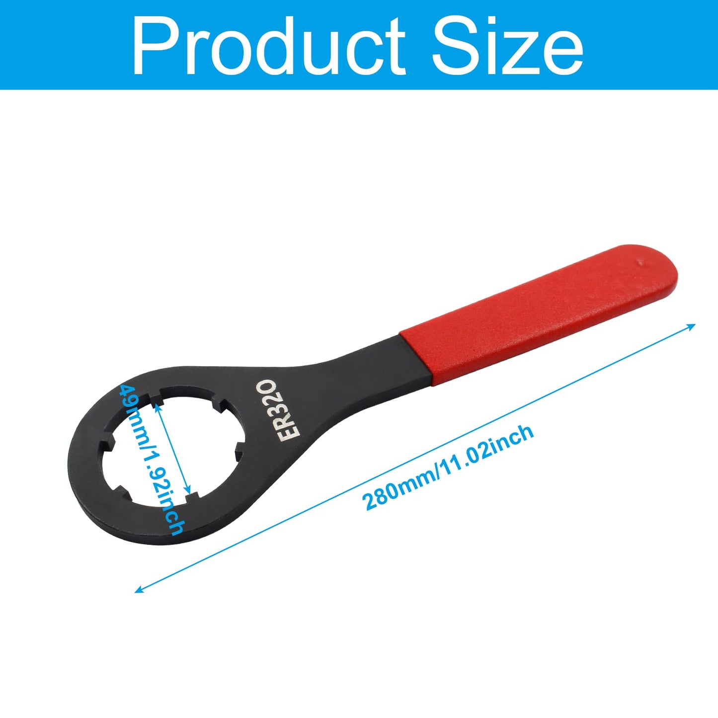 Moicstiy O-Type Wrench Spanner for ER32 Collet Chuck Clamping Nut with Red Non-slip Handle