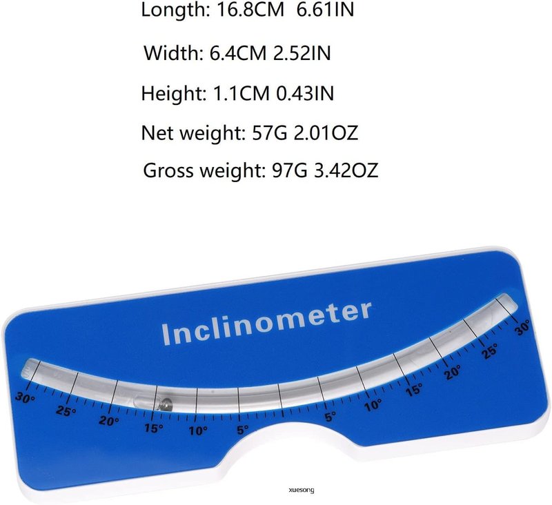 xuesong Scoliometer, Portable Device with Spine Contour and Metal Ball Insert for Measuring Spinal Alignment，Measure Spine Slope