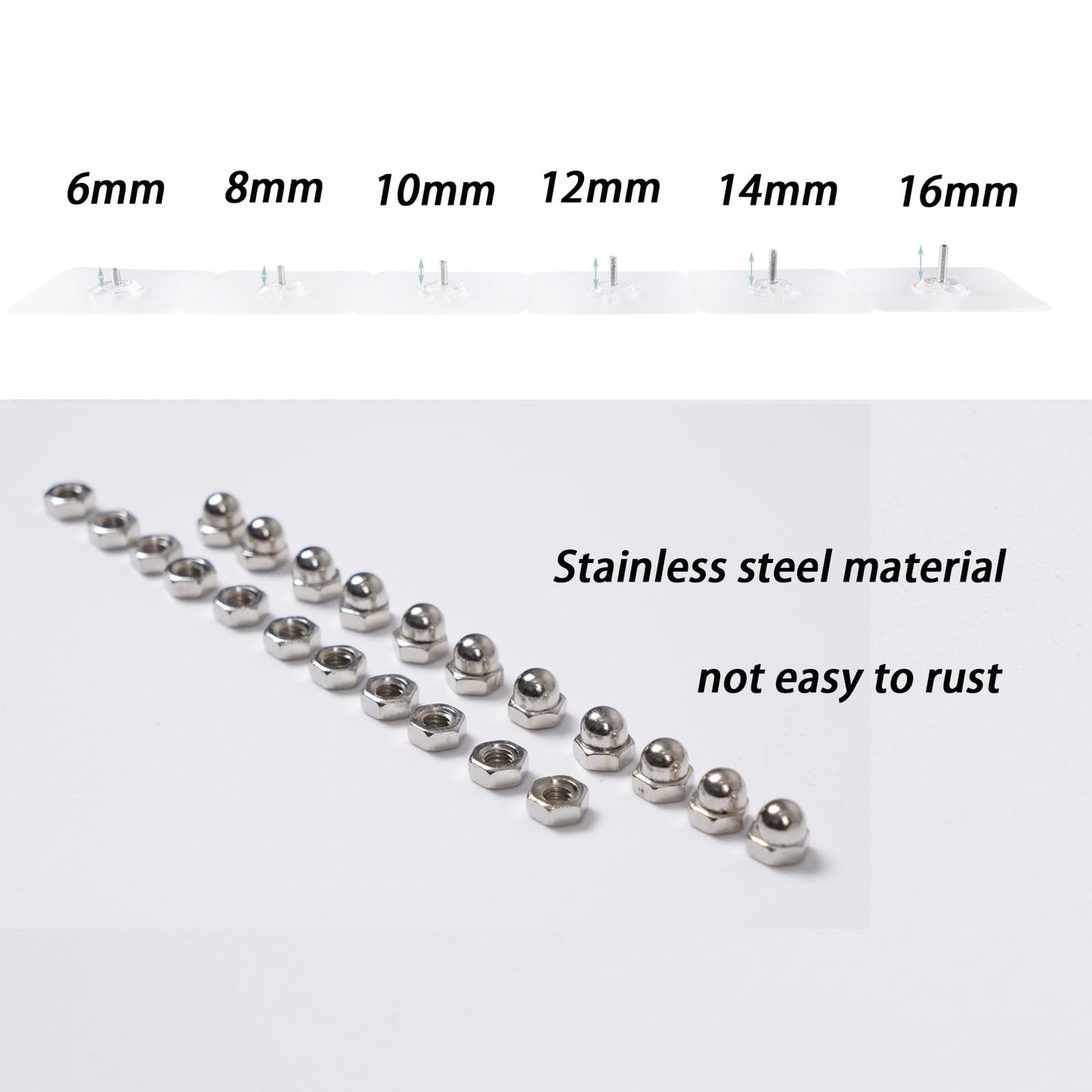 LAJAR 18 Pack Adhesive Wall Screws Hanging Nails, Seamless Screws for Wall Mounting, Nail-Free Stickers for Kitchen, Shower and Bathroom (10mm)