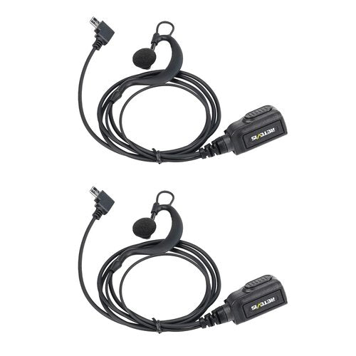 Retevis RB66 RB67 Walkie Talkie Earpiece with Mic, Type-C Plug, Only Compatible with Retevis RB66S RB66 RB67 Walkie-talkies, Two Way Radio Earpiece, 1-Wire with Inline PTT, Metal Collar Clip(2 Pack)