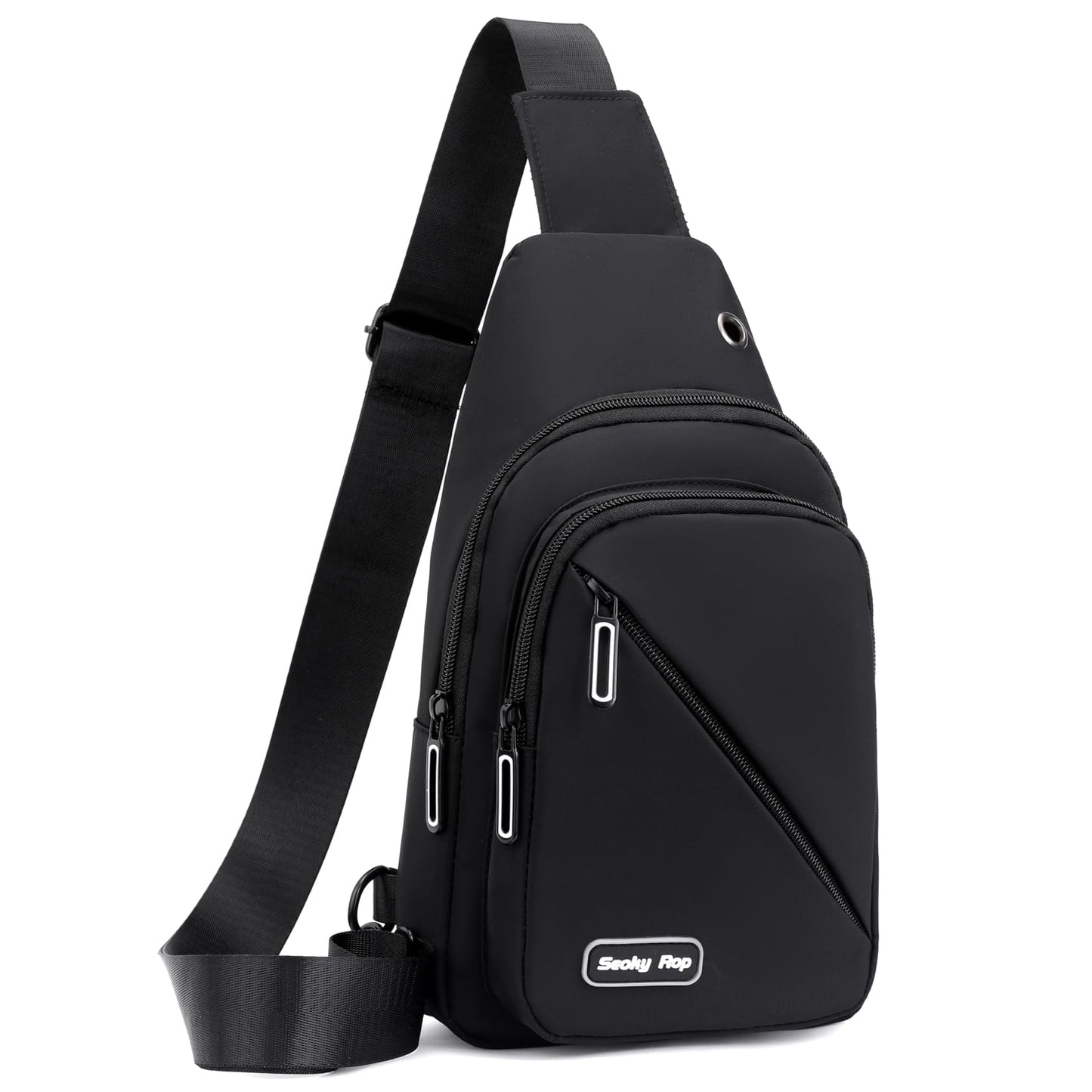 Seoky Rop Sling Bag for Men Women, Small Nylon Crossbody Bag Trendy, Casual Shoulder Chest Bag for Travel Running Hiking Red