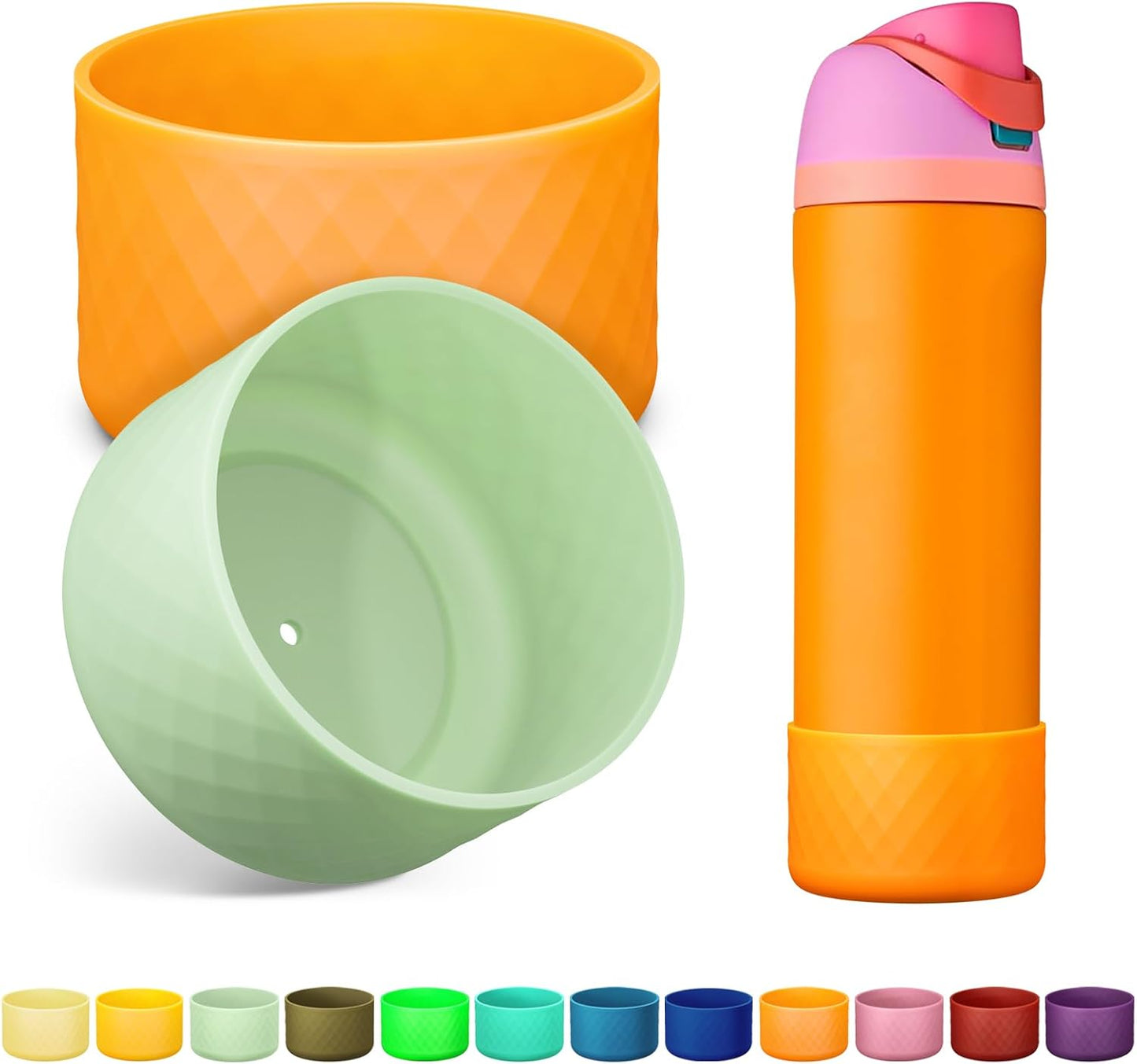 Owala Silicone Water Bottle Boot - 2PCS Anti-Slip Protective Sleeve for 24oz, 32oz, 40oz Bottles