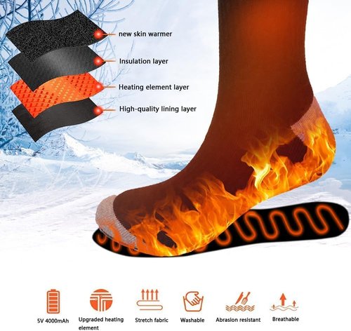 Heated Socks- APP Control Temperature-Long-Lasting Warmth Up to 11 Hours-Men & Women Heated Socks -Ideal for Camping, Fishing, Biking, Skiing, Skating, Hunting & Hiking-Warm Winter Gift (B 8-14)