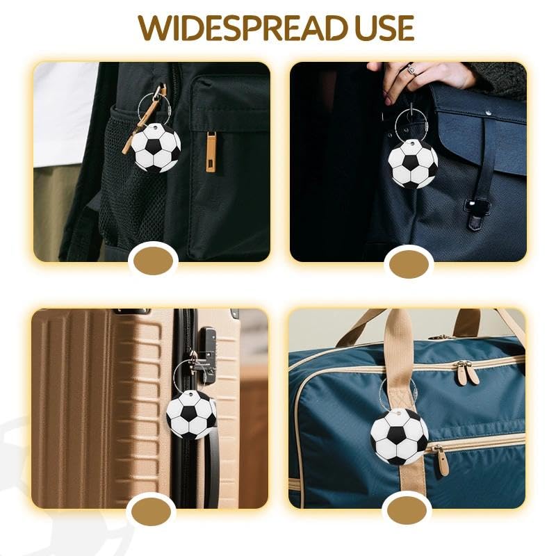 Soccer Luggage Tags - 2Pcs Acrylic Name Labels with Metal Ring