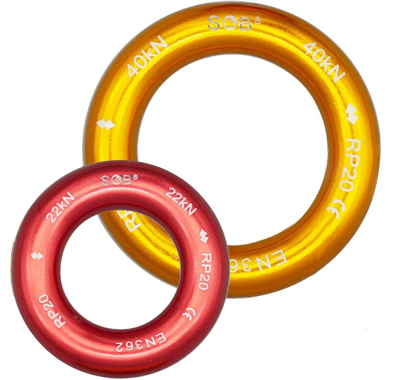 RESQT 40kN/22kN Aluminum Rappel Ring, Climbing Belay Rappel O-Ring Connection Ring for Rock Climbing Arborist Hammock Rescue Slackline Rigging Tree Climbing Rappelling