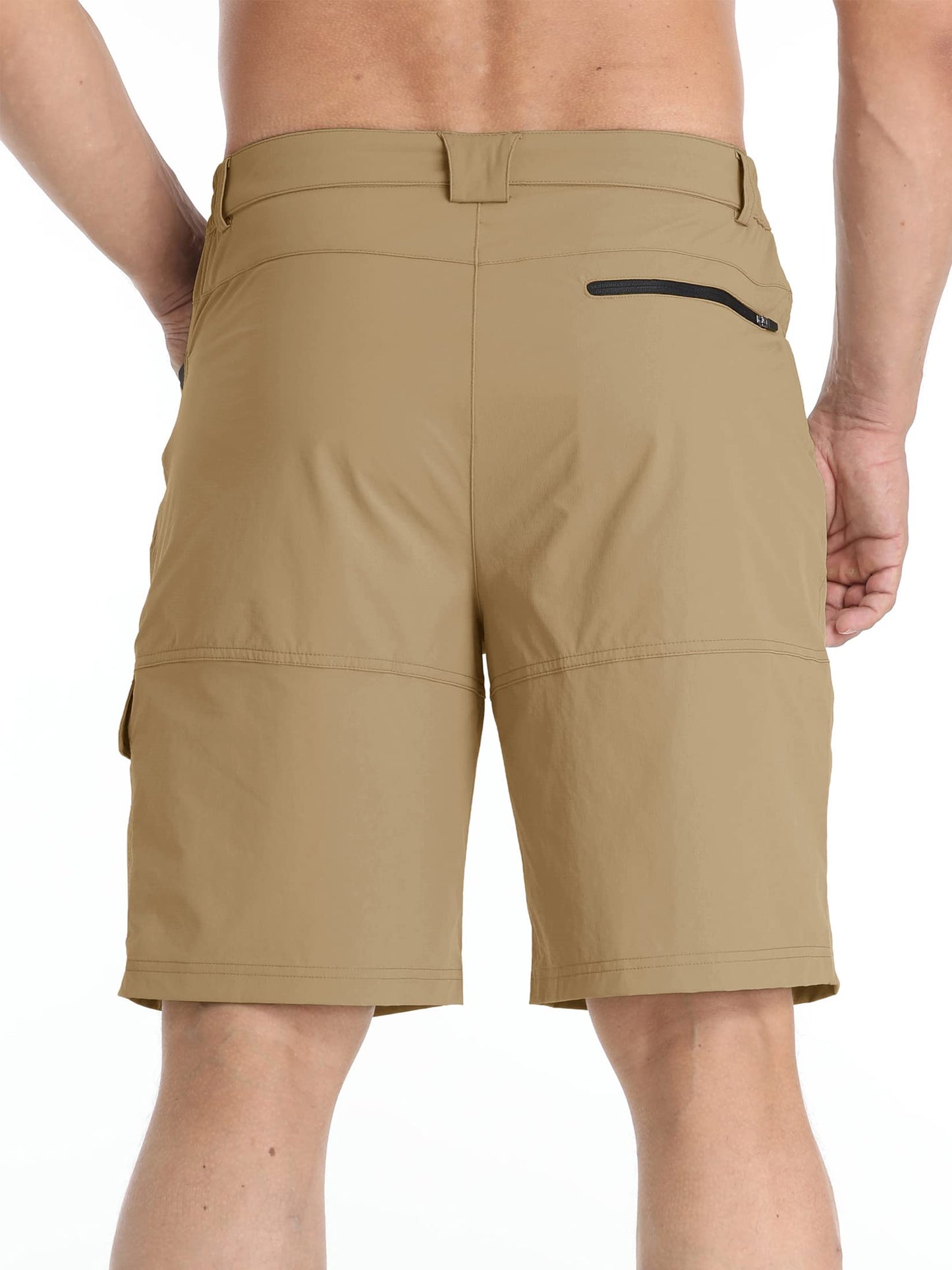 TACVASEN Mens Hiking Cargo Shorts 10" Waterproof Breathable Travel Work