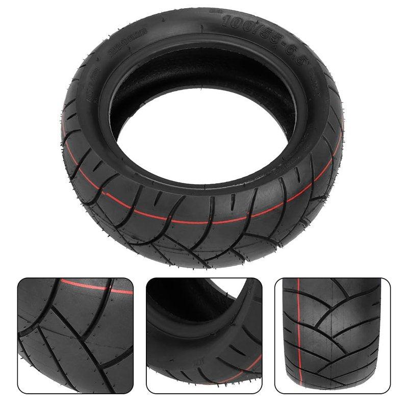 11 inch 90/65-6.5 Tubeless Tire for Electric Scooters, 100/55-6.5 Rubber Thickend Tyre Scooters Replacement Wheel Parts (1Pc)