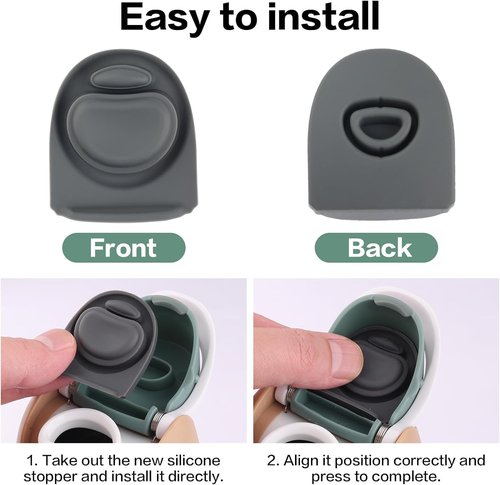 Joshey Rubber Seal Replacement Gasket & Stopper Set - Compatible with Owala Freesip 24oz/32oz Bottles | Gray Silicone Parts