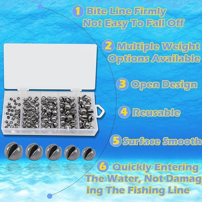 150pcs Split Shot Fishing Weights Sinkers - Detachable Design