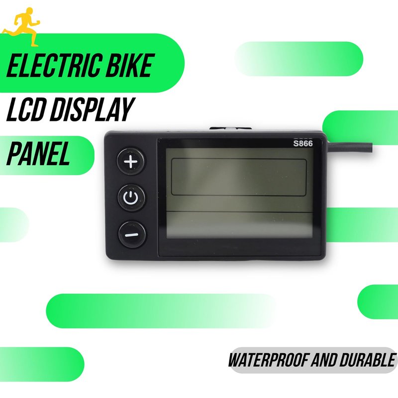 S866 Electric Display LCD Meter 24V 36V 48V Electric Scooter Control Panel with Plug