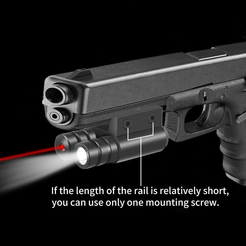 Beileshi Tactical Flashlight and Red Laser Sight Combo with Picatinny Rail Mount
