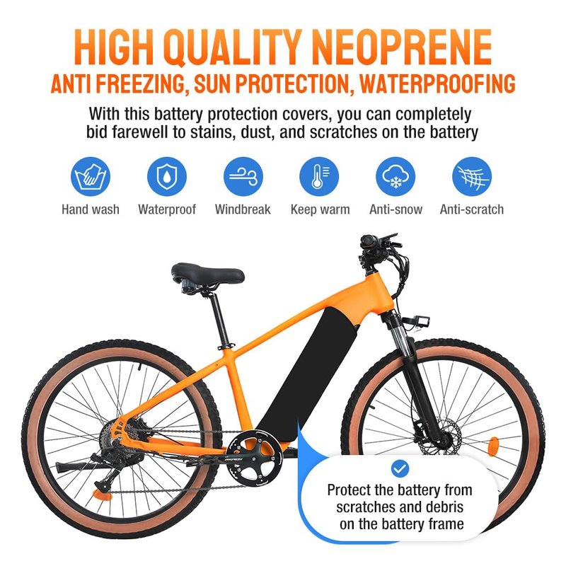 Medium Size Battery Cover For Electric Bicycles , Ebike Frame Battery Protector Cover,Three sizes options