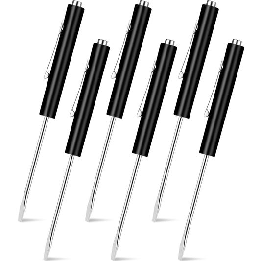 6 Pcs Pocket Screwdriver Mini Tops and Pocket Screwdrivers with Magnet Pocket Screwdriver for Mechanical Electrician Technician Repair Tool (Black)