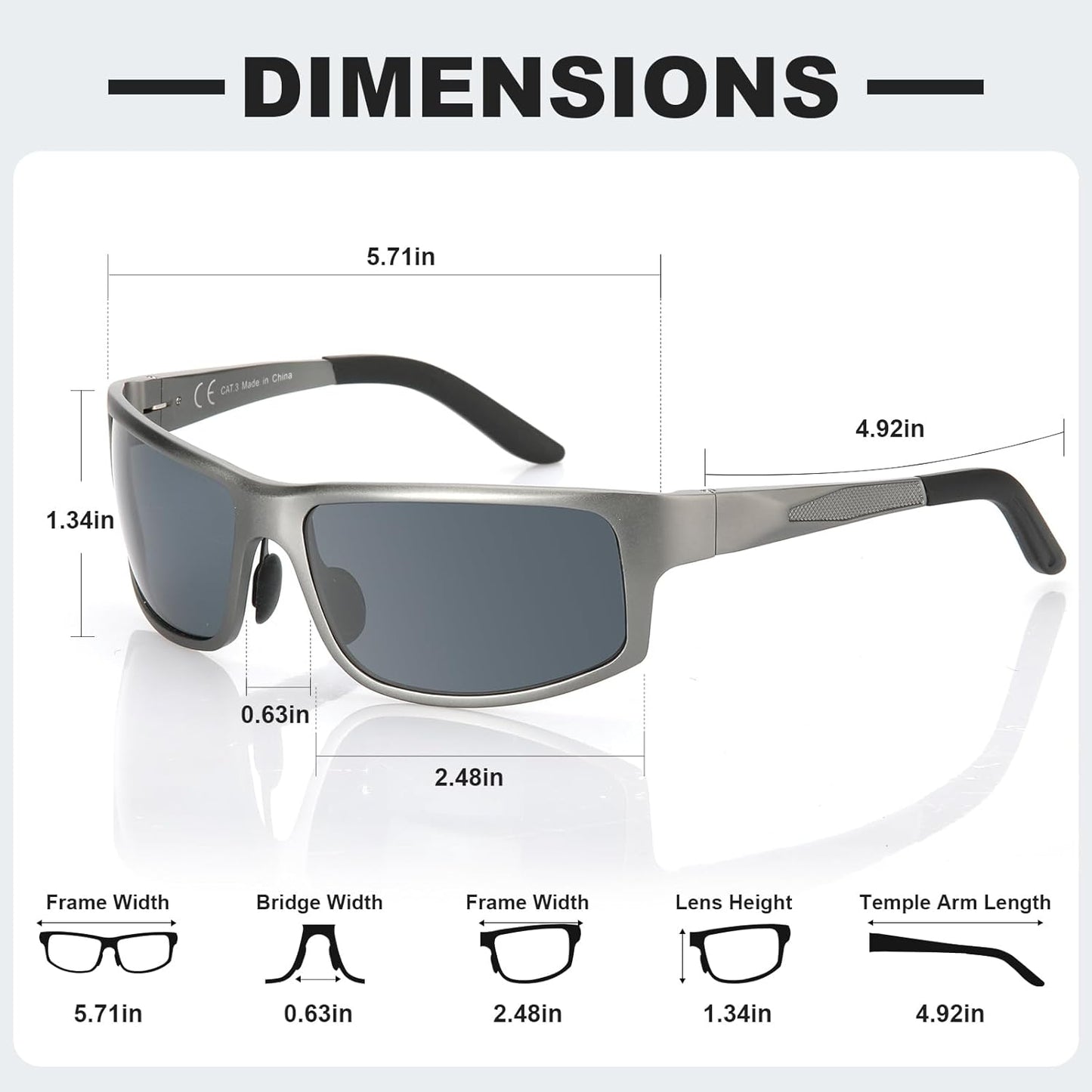Skiennix Unbreakable Polarized Sports Sunglasses - Scratch & Seawater-Proof, Aluminum Frame