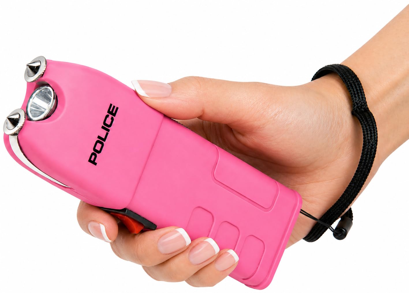 POLICE Stun Gun for Self Defense 928 - High Voltage Rechargeable with LED Flashlight, Compact & Heavy Duty, Personal Security for Women - Pink