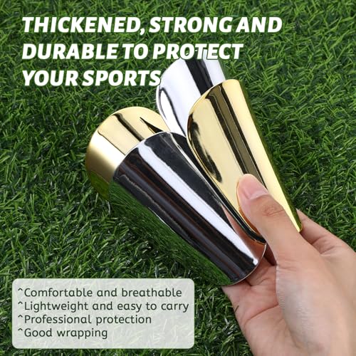 Mini Soccer Shin Guards for Kids & Teens - 2 Pairs, 3.9x2.3 Inch