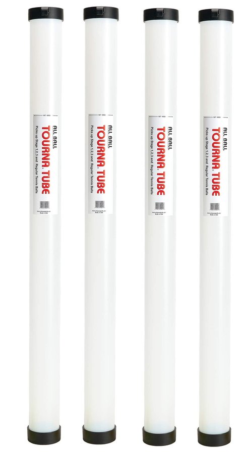 Tourna All Ball Universal Ball Pickup for Tennis, Pickleball, and All Kids Transition Balls - 4 Pack, White