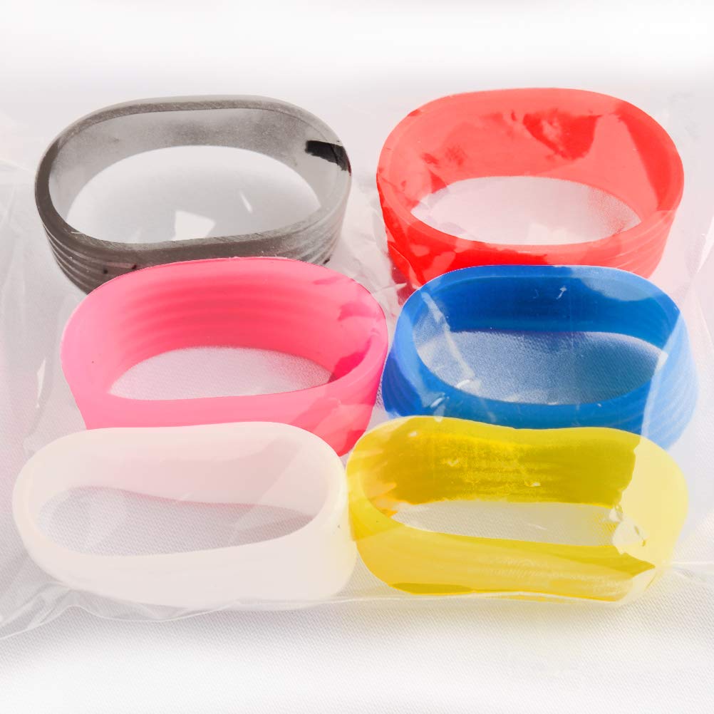 Seaner Tennis Racket Handle Grip Ring Fix Ring for Racket Band Overgrip Protector - Mix 6 Colors (CA)