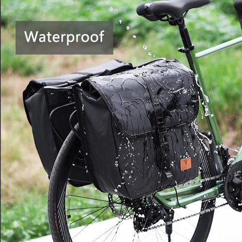 2Packs Bike Pannier Waterproof Bike Rear Rack Bag Max 40L（10.5Gal） Large Capacity Bike Rear Pannier for Cycling Traveling Commuting