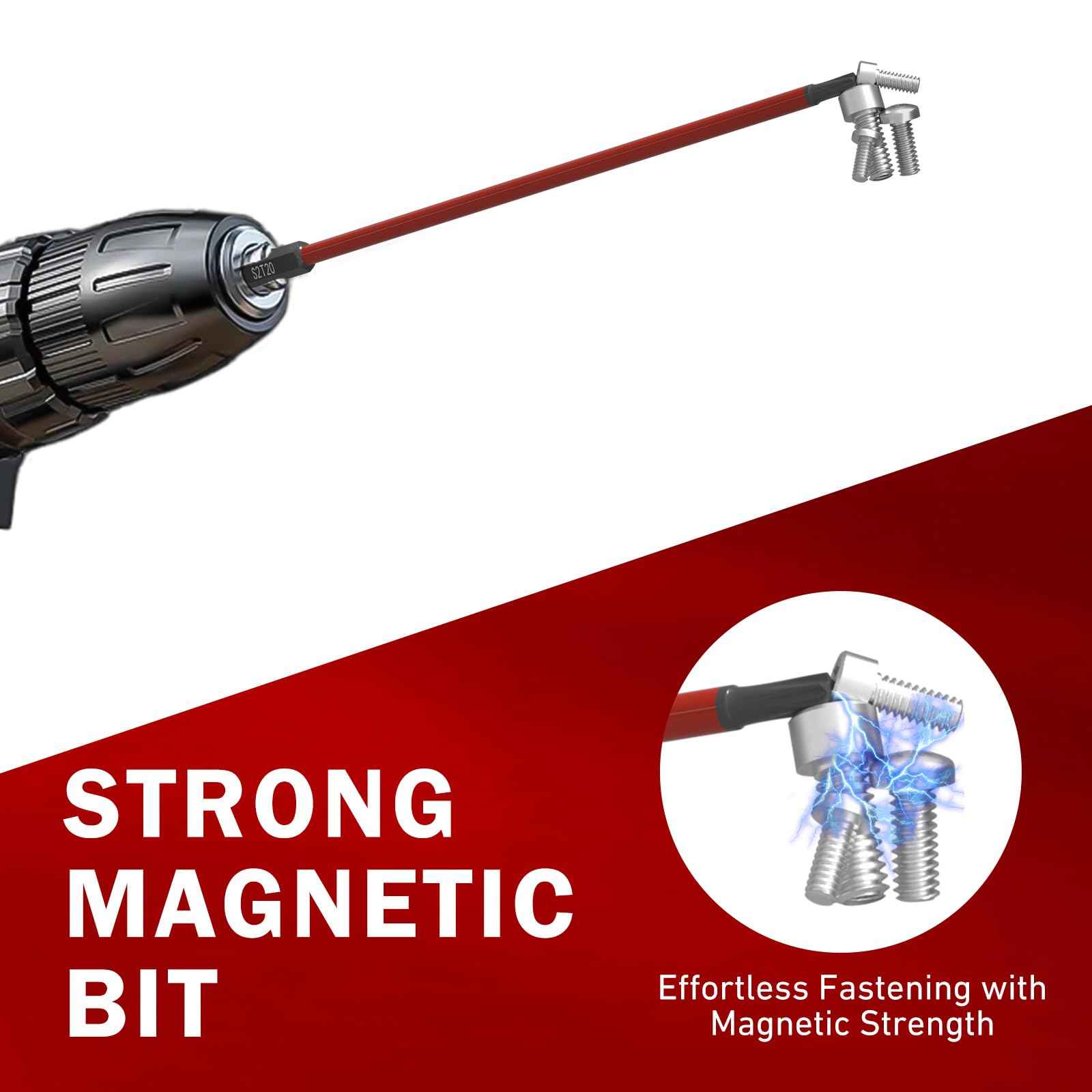 XOOL 13-Piece Long Torx Bit Set, 6-Inch (150mm), T6-T40, Magnetic S2 Steel, 1/4" Hex Shank, CNC Precision Tips for Impact Drivers, Drills, and Screwdrivers