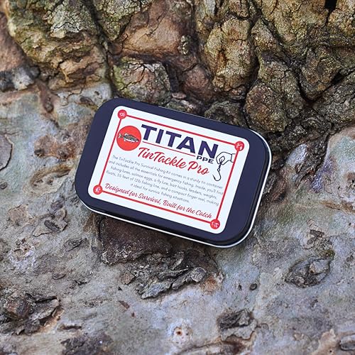TITAN PPE TinTackle Pro Compact Survival Fishing Kit with Mini Finger Reel - Emergency Outdoor Gear