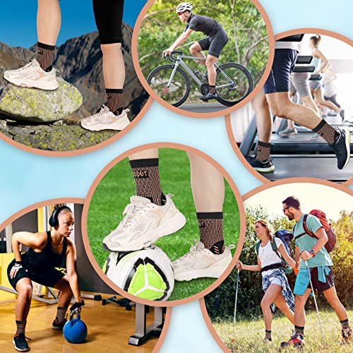 Copper-Infused Ankle Brace Compression Socks - Large