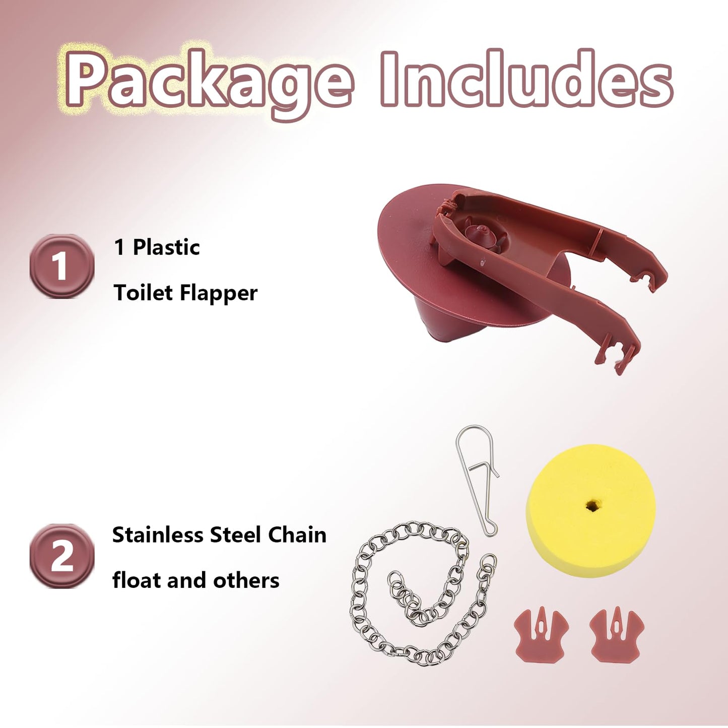 2 Inch Toilet Flapper with Float Replacement Compatible with Kohler GP1105825, Fit 1.28 gpf Toilet with Stainless Chain and Float, 1 Pack