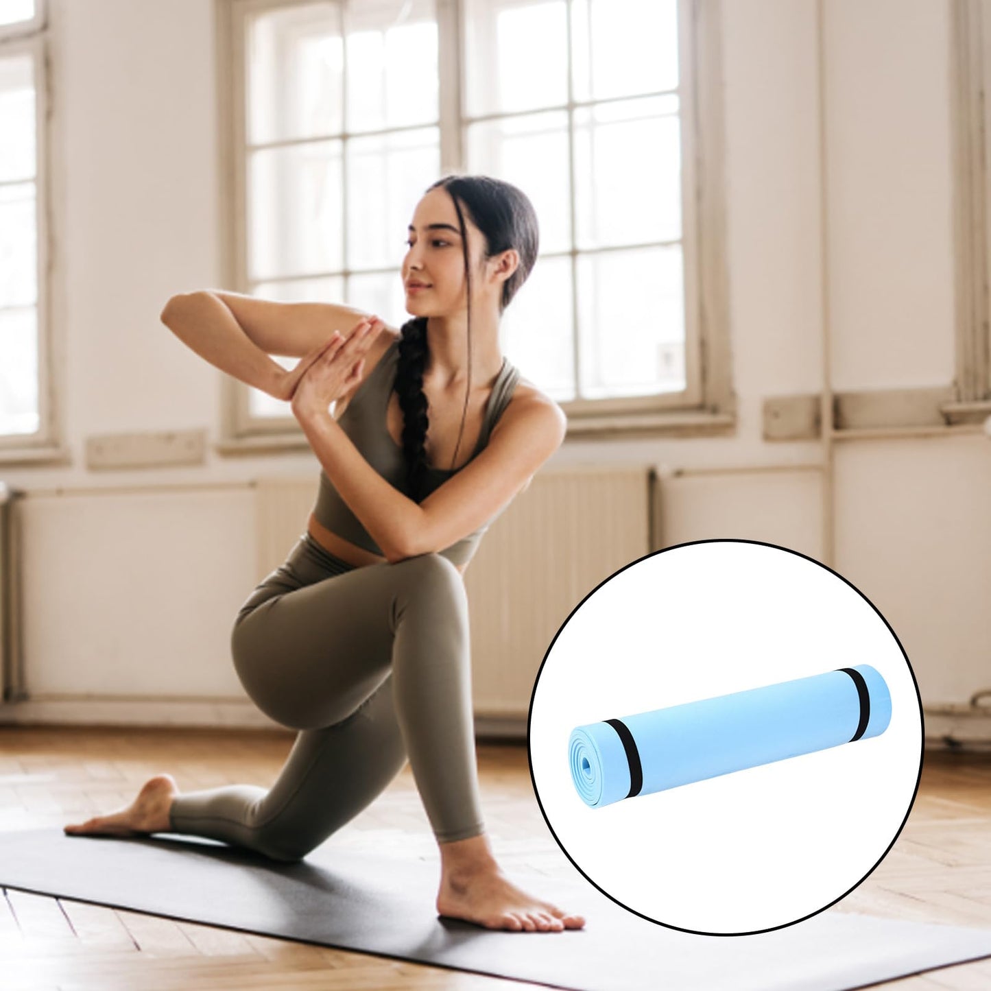 QIEIEI Sports Fitness Mat Exercise Body Building Blanket Nonslip Exercise Pad Gymnastics Mat Fitness Equipment Sports Supplies