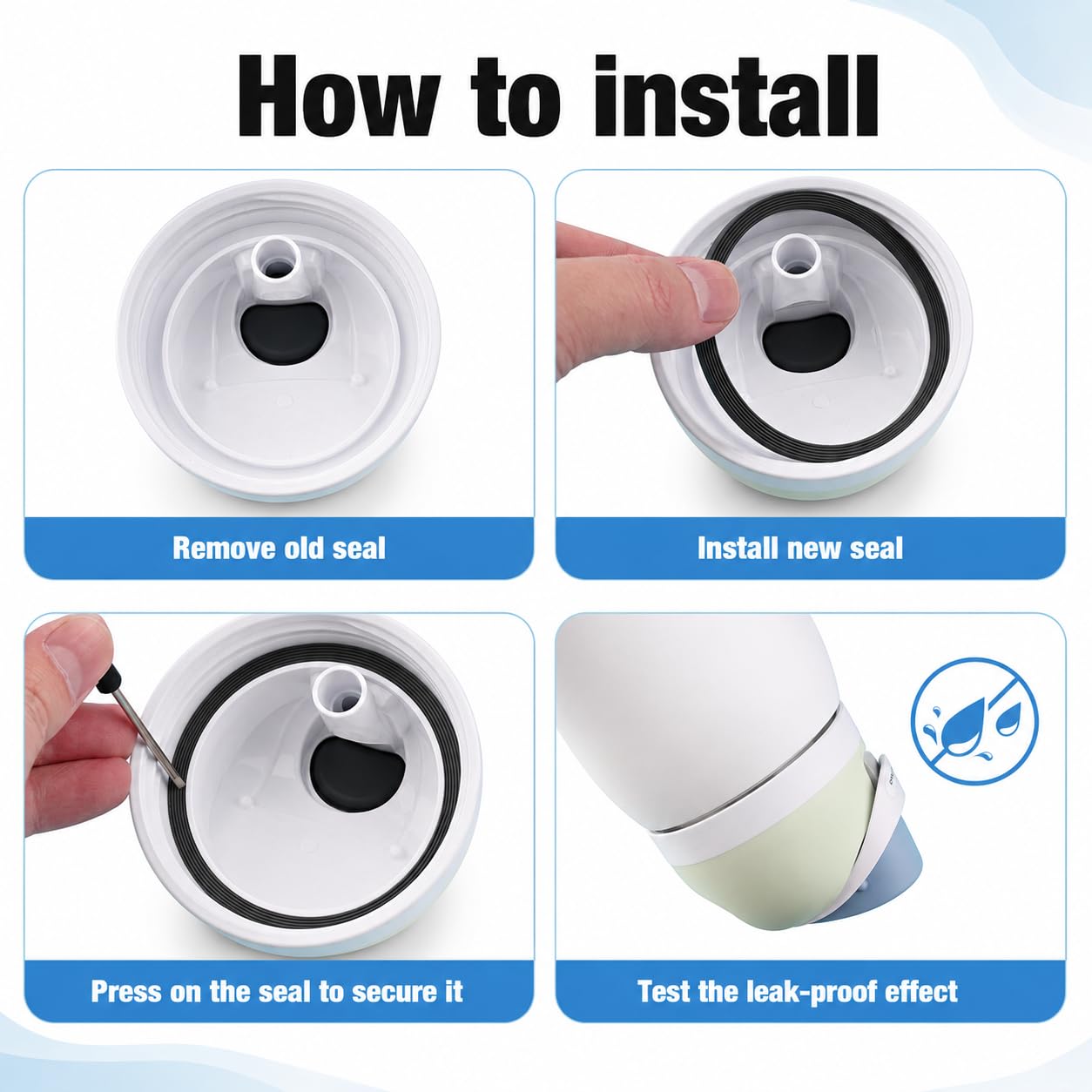 Joshey Rubber Seal Replacement Gaskets for Owala FreeSip 24oz 32oz Bottle Lid