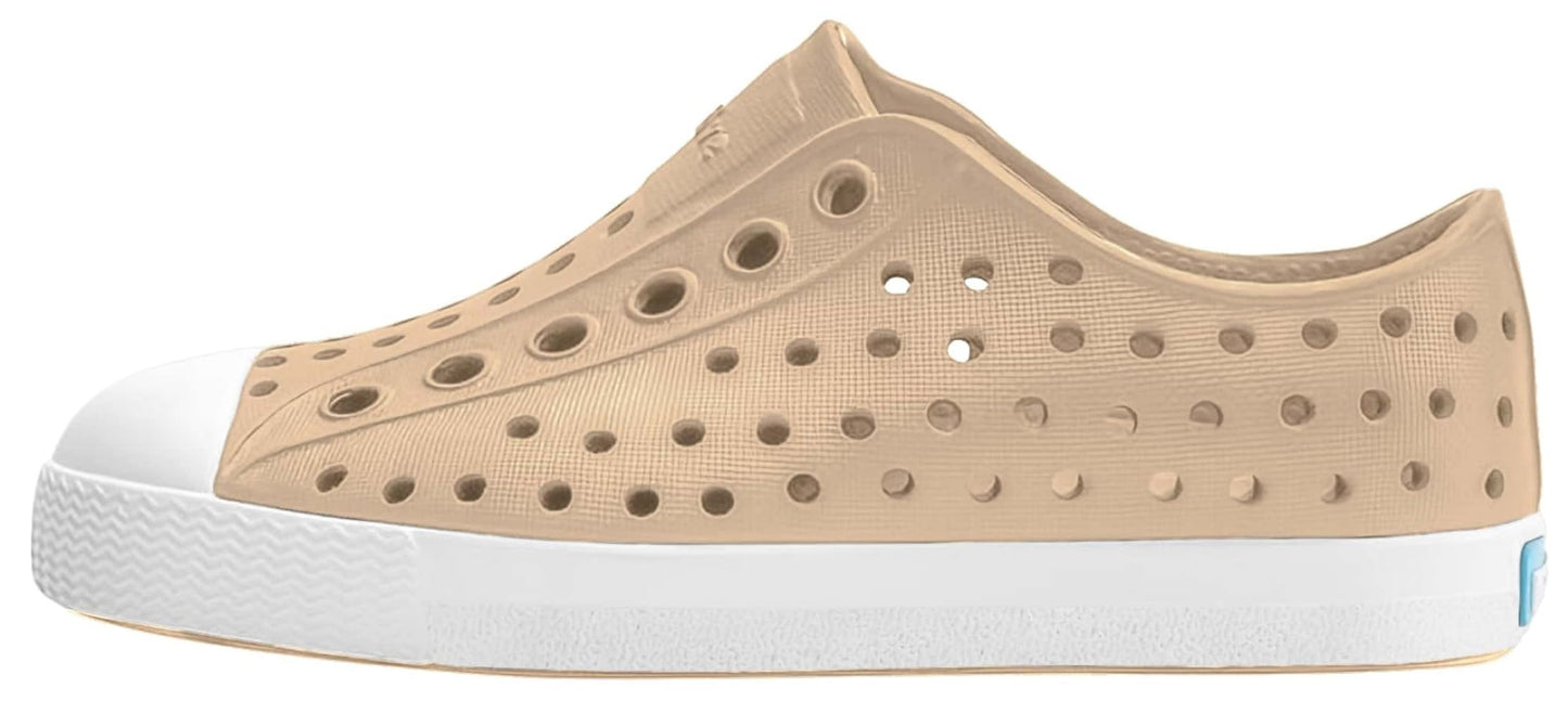 Native Shoes Unisex-Kids Jefferson Sneakers, Flax Tan/Shell White, 1 Little Kid