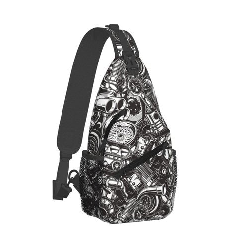 Wizfuyq Automobile Car Parts Sling Backpack For Men Women Hiking Daypack Crossbody Shoulder Bag Travel Chest Pack