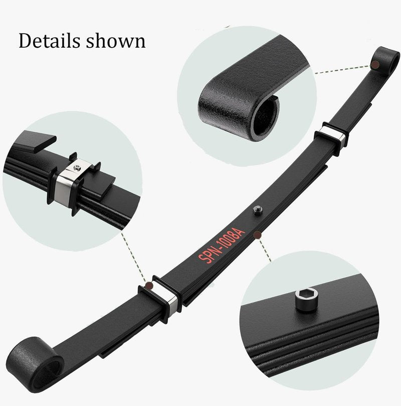 9.99WORLD MALL Golf Cart Heavy Duty Rear Leaf Springs Kit with Bushings & Sleeves, Replacement for Club Car DS 1982-Up Gas & Electric, OEM# 1014675, 1012303, 105583