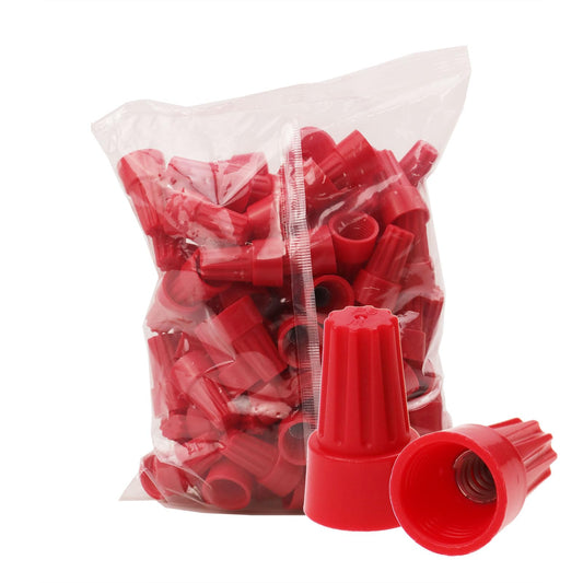Fidioto 100pcs SP6 Red Electrical Wire Connectors Screw Terminals, 18-10 AWG Spring Insert Twist Nuts Caps Connection Assortment Set, Portable Wire Caps for Quick Connection