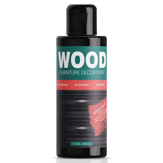 Black Wood Furniture Paint 7.1oz - Water-based & Low Odor All-in-One No Sanding - Cabinet Paint - Matte Finish Indoor Outdoor Liquid Wood for Cabinets, Doors, Tables and Dressers