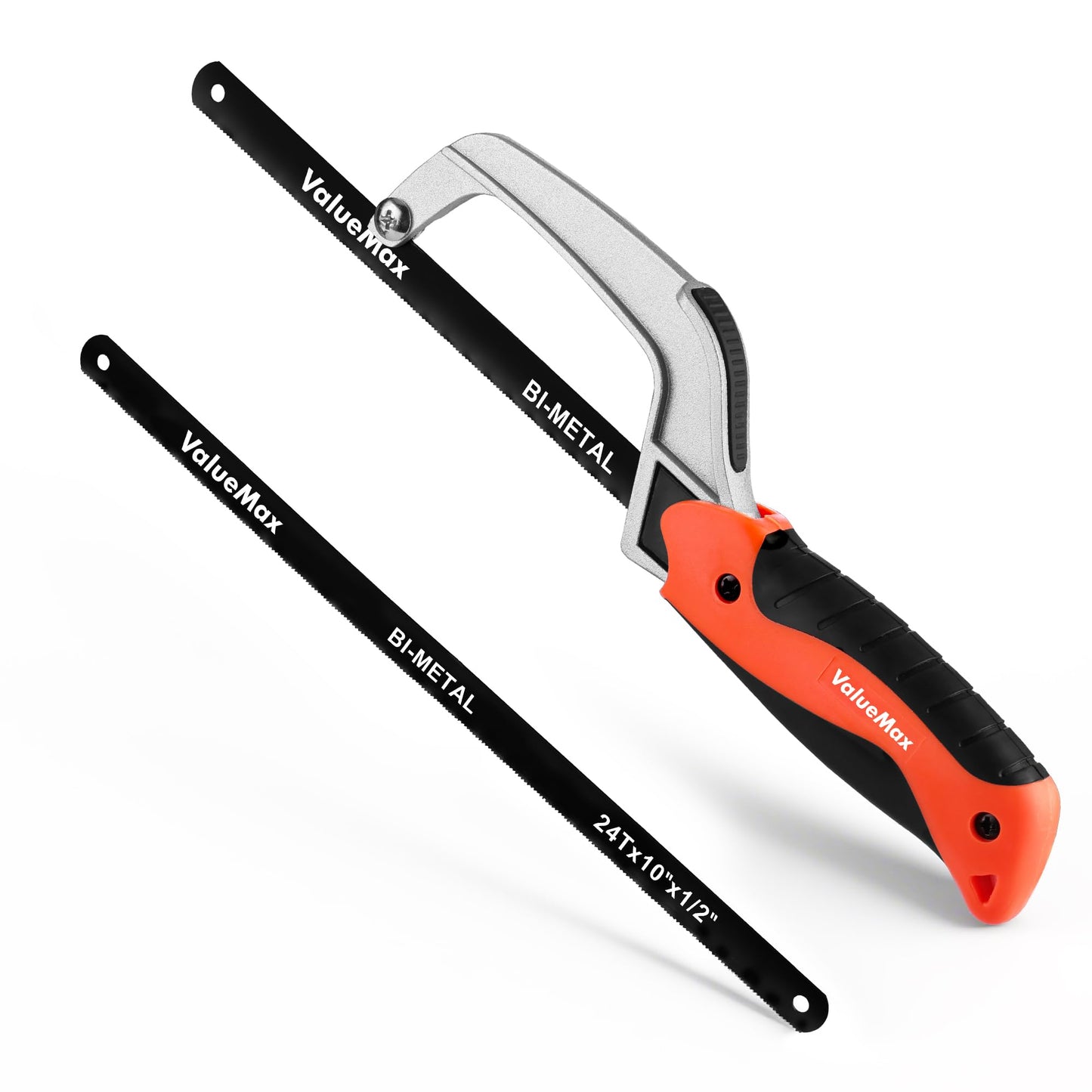 ValueMax Hacksaw, Mini Metal Saw with Extra 1 Piece Bi-Metal 10 Inch Blade, Aluminum Small Hack Saw for Wood Plastic