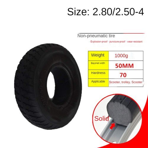 CATAZER 9 Inch Solid Tire for Electric Scooter BMX Trolley Trailer Solid Tyre Without Inner Tube Tyre 9 Inch 2.80/2.50-4