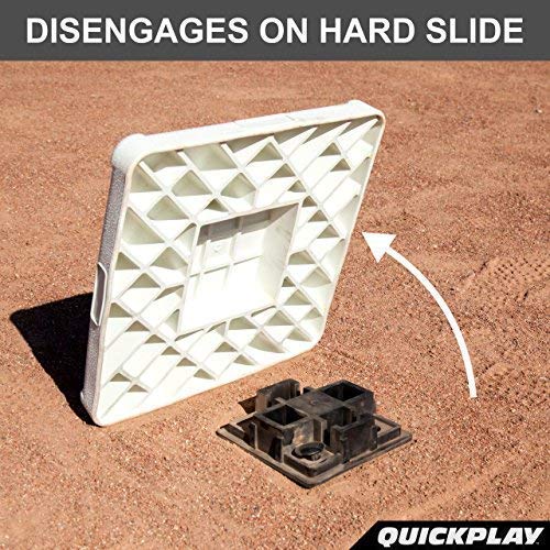 Baseball Base Set - 3 Official Rubber Bases with Ground Stakes