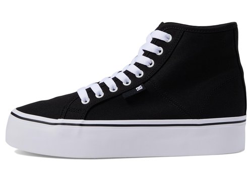 DC Women's Manual Hi Platform Skate Shoe,Black/White,7.5