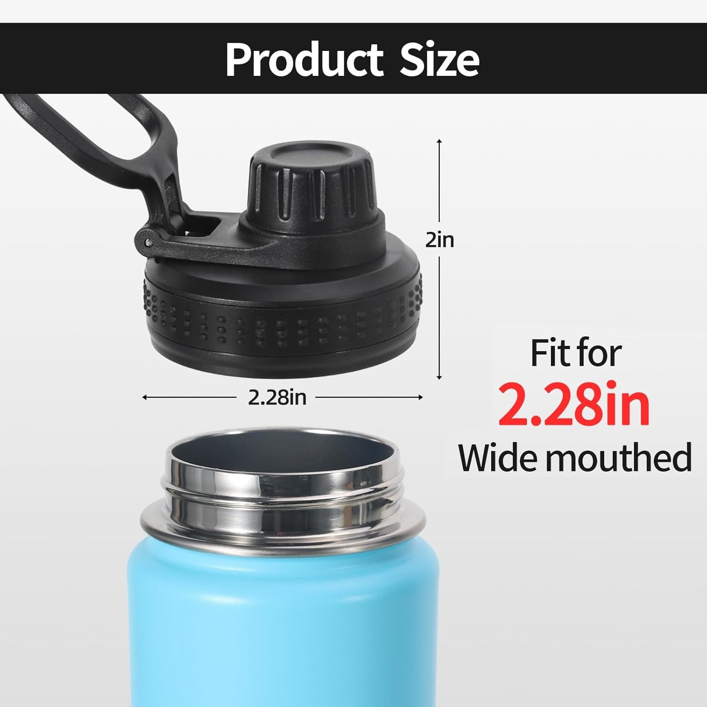 Thermoflask Lid Replacement - Leak-Proof Spout Lid for 12 oz to 64 oz Bottles | 2-Pack