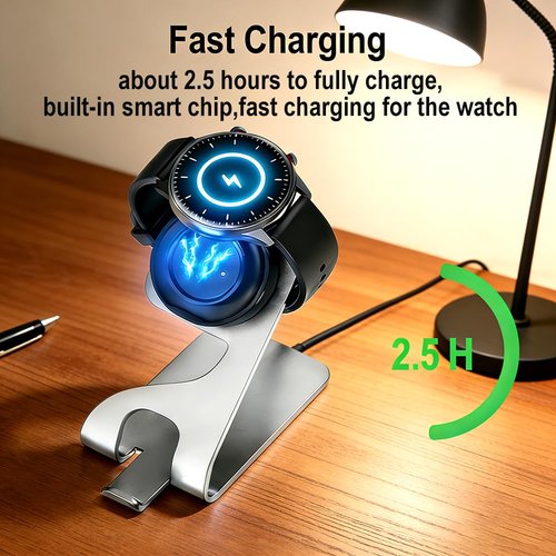 KETOPKIN USB Cable Charging Docks for Amazfit Active,Active Edge,Bip 5,Bip 5 Unity,GTR Mini,GTS4 Mini,Bip 3,Bip 3 Pro,Bip U,GTS 2,GTR 2 Charger (Not Compatible with Amazfit Active 2) (Gray)