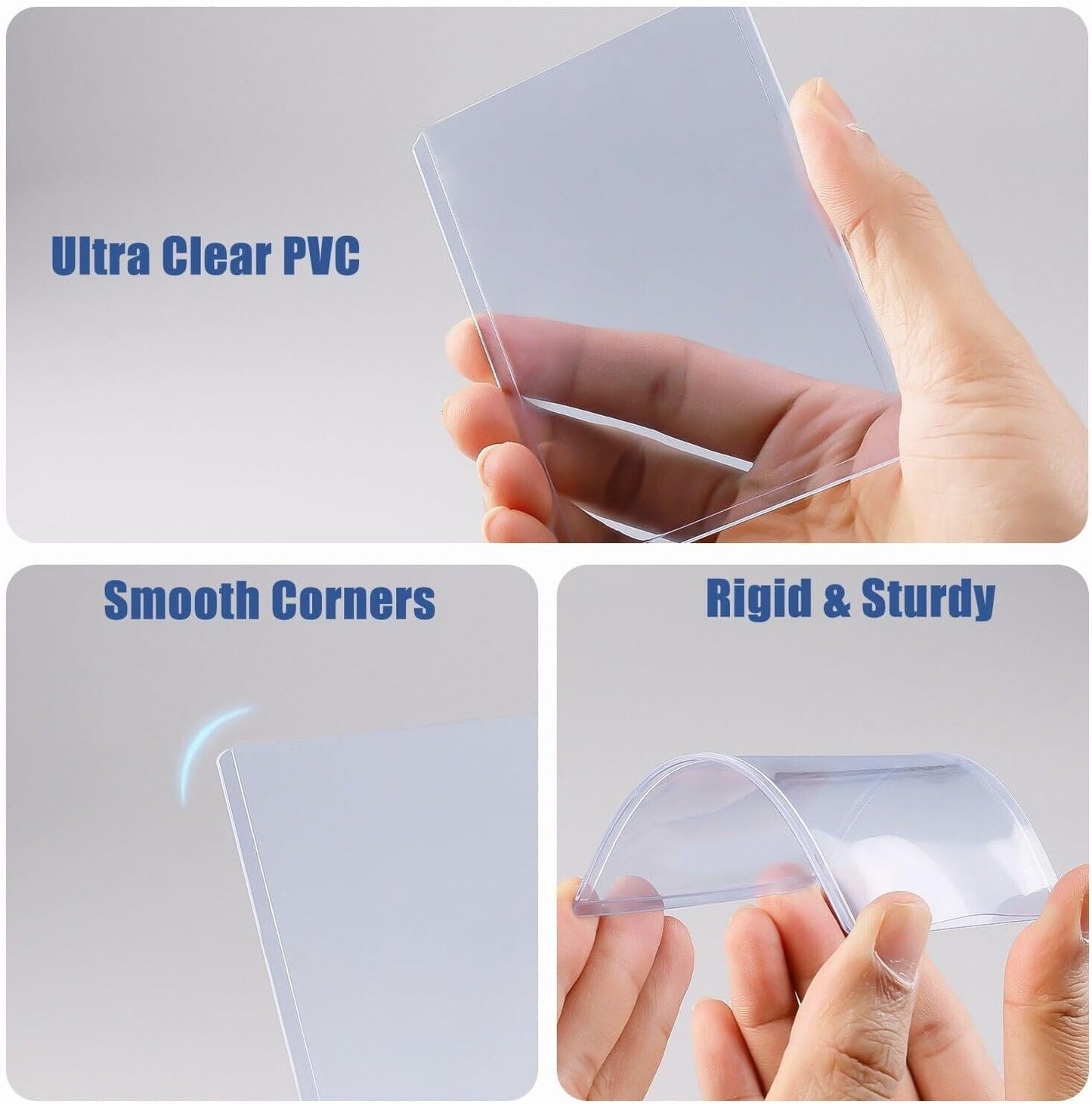Skiennix 200 Pack Top Loaders for Trading Cards - 35pt Premium Hard Plastic Protectors | Includes 100 Sleeves