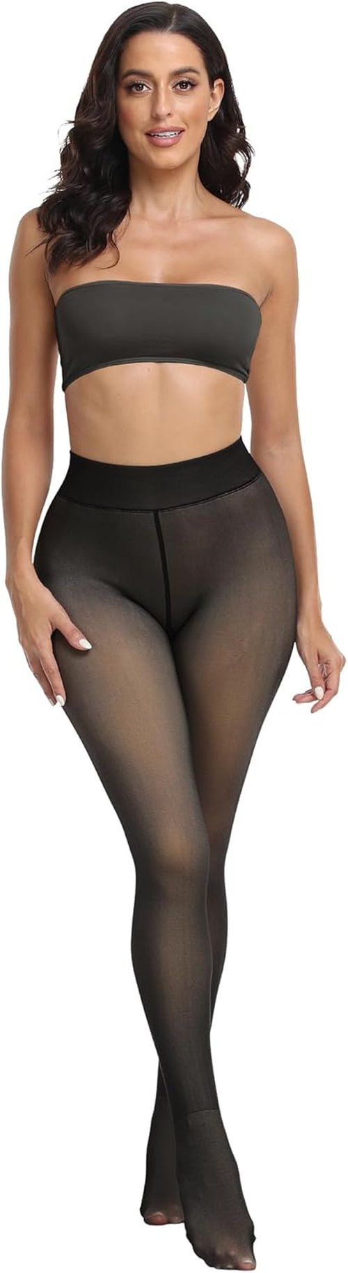 CHRLEISURE Women's Fleece Lined Tights | Warm Thick Winter Leggings for Comfort and Style