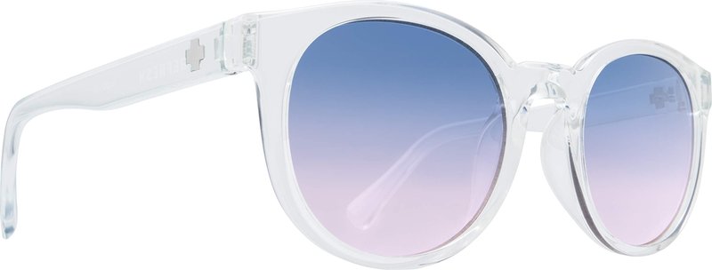 Spy Optic HiFi, Round Sunglasses, Color and Contrast Enhancing Lenses, Clear - Purple Sunset Lenses