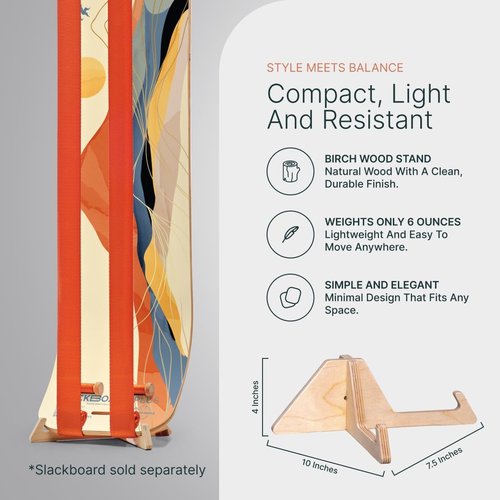 GIBBON SlackBoard Accessories - 60” Standing Pole & 52 Exercise Cards for Balance Training