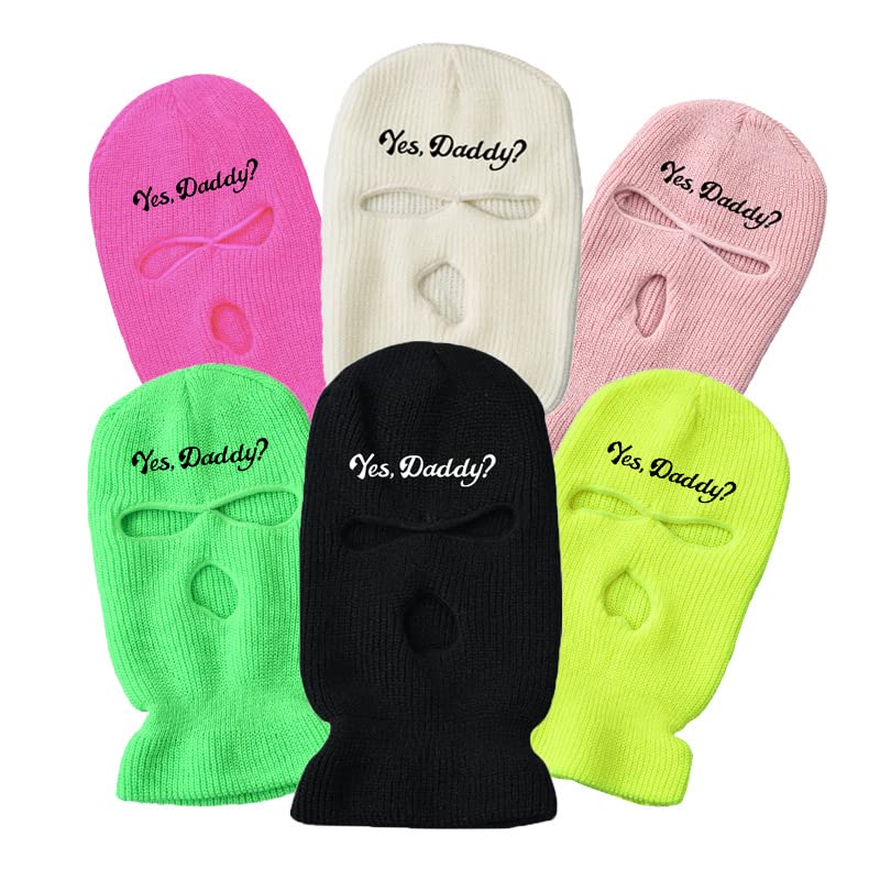 FASHIXD Rose Red 3 Hole Funny Balaclava Mask for Men Women - Yes Daddy Variant