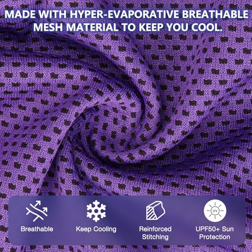 Gsmhoat 30 Pack Cooling Towels Bulk 40x12 Inch Neck & Face Rags for Sports & Outdoor Activities, 5DarkBlue+5Blue+5Green+5DarkGrey+5Red+5Purple