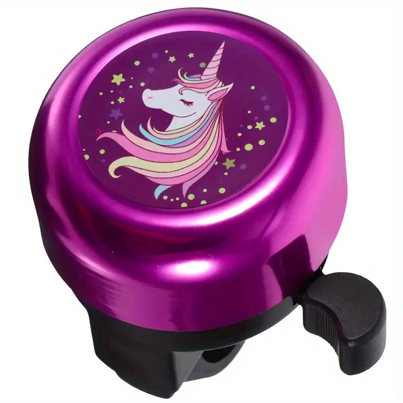 Unicorn Bell Loud Crisp Clear Sound Metal Bike Bicycle Bell for Kids and Styles - AR3T Collection (Purple Rainbow Unicorn)