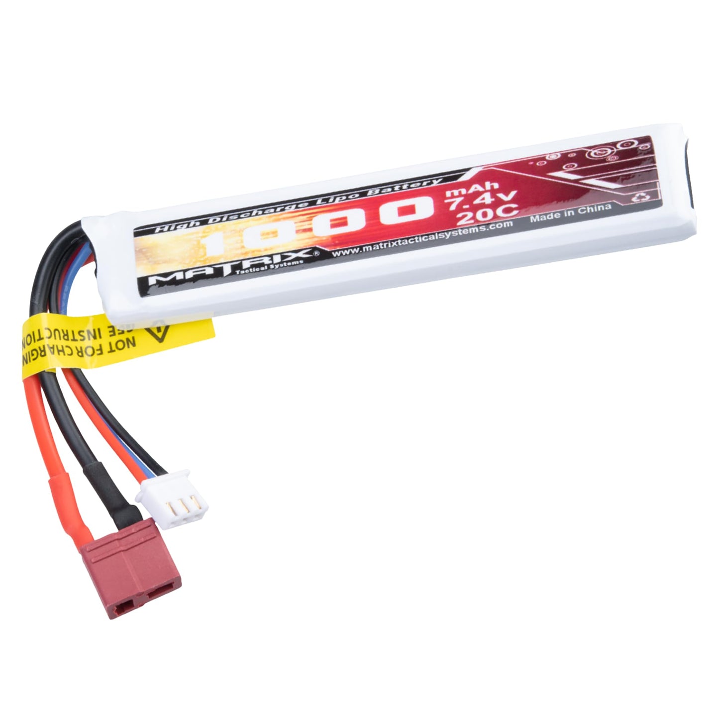Evike Airsoft - Matrix High Performance 7.4V Stick Type Airsoft LiPo Battery (Model: 1000mAh / 20C / T-Plug & Short Wire)