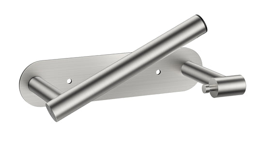 FORIOUS Toilet Paper Holder, Adhesive or Screw Wall Mount Pivoting Tissue Roll Holder for Bathroom, Stainless Steel Rustproof Self Adhesive Toilet Paper Roll Holder no Drilling, Brushed Nickel