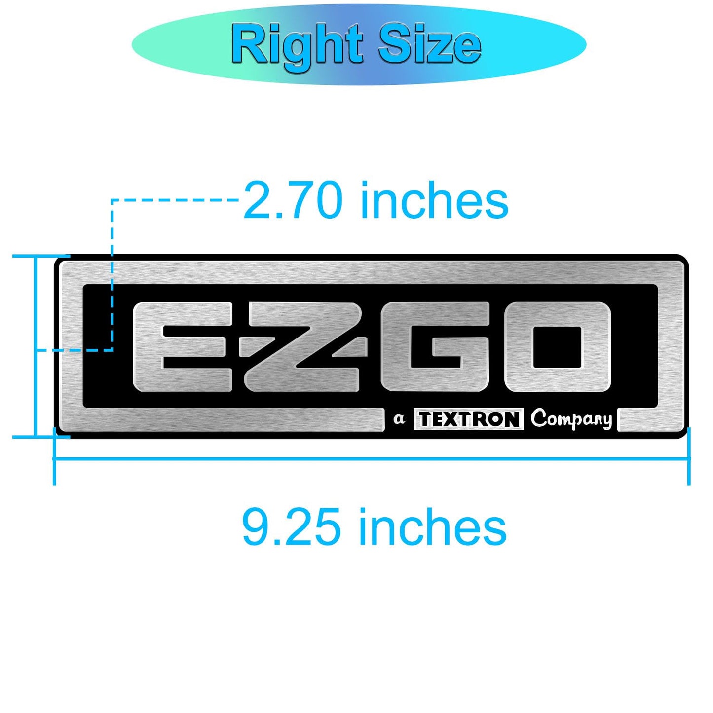 EZGO TXT Front Emblem, Golf Cart Replacement Decal, EZGO Name Plate and Fornt Badge, TXT Golf Cart Accessories, OEM#: 71037G01, 9.25" X 2.7"